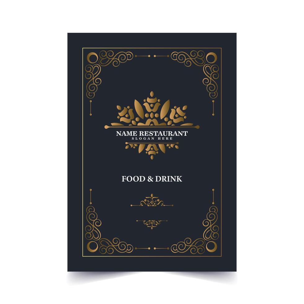 Luxury art Menu restaurant with ornamental Elements. vector