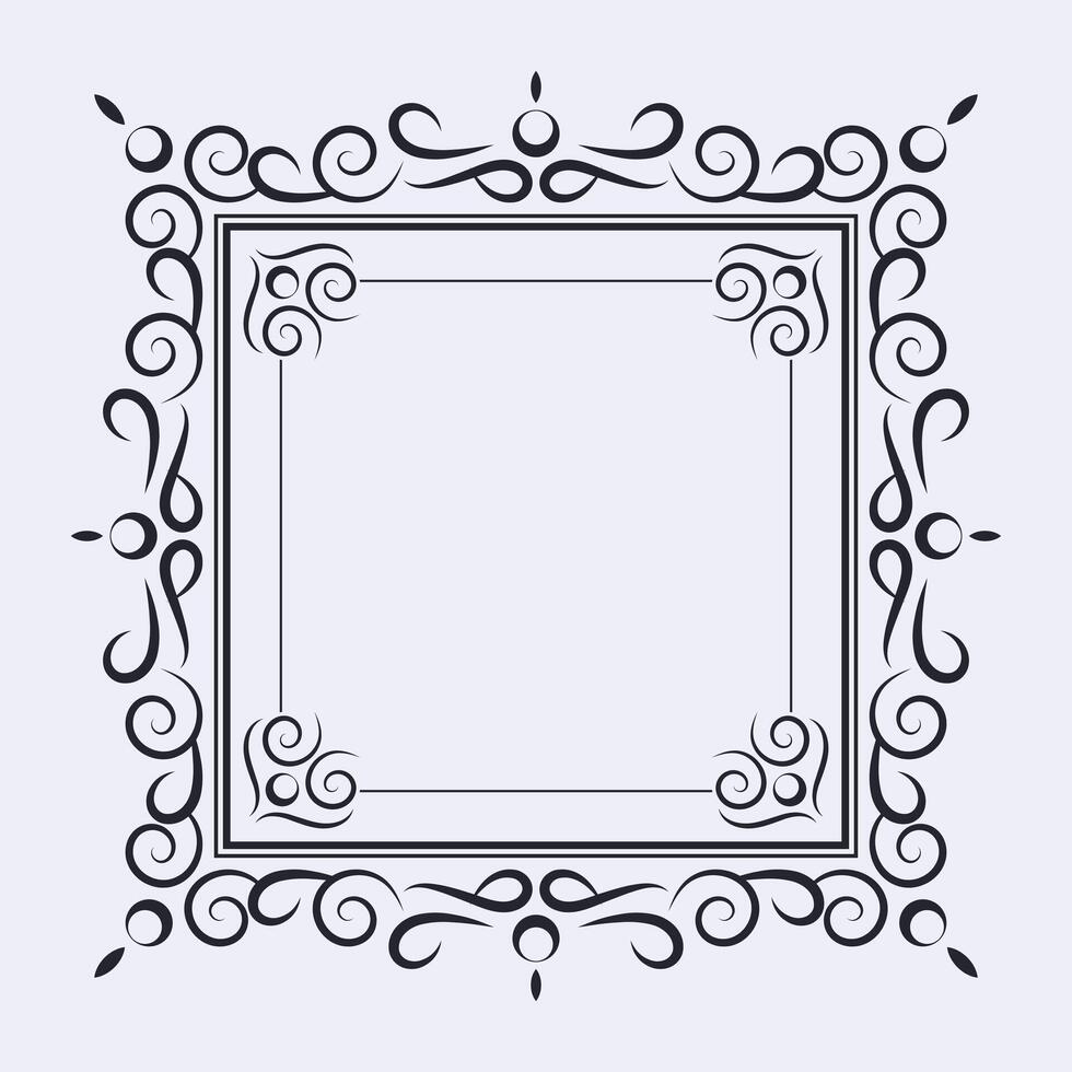 Flat art decorative frame design background vector
