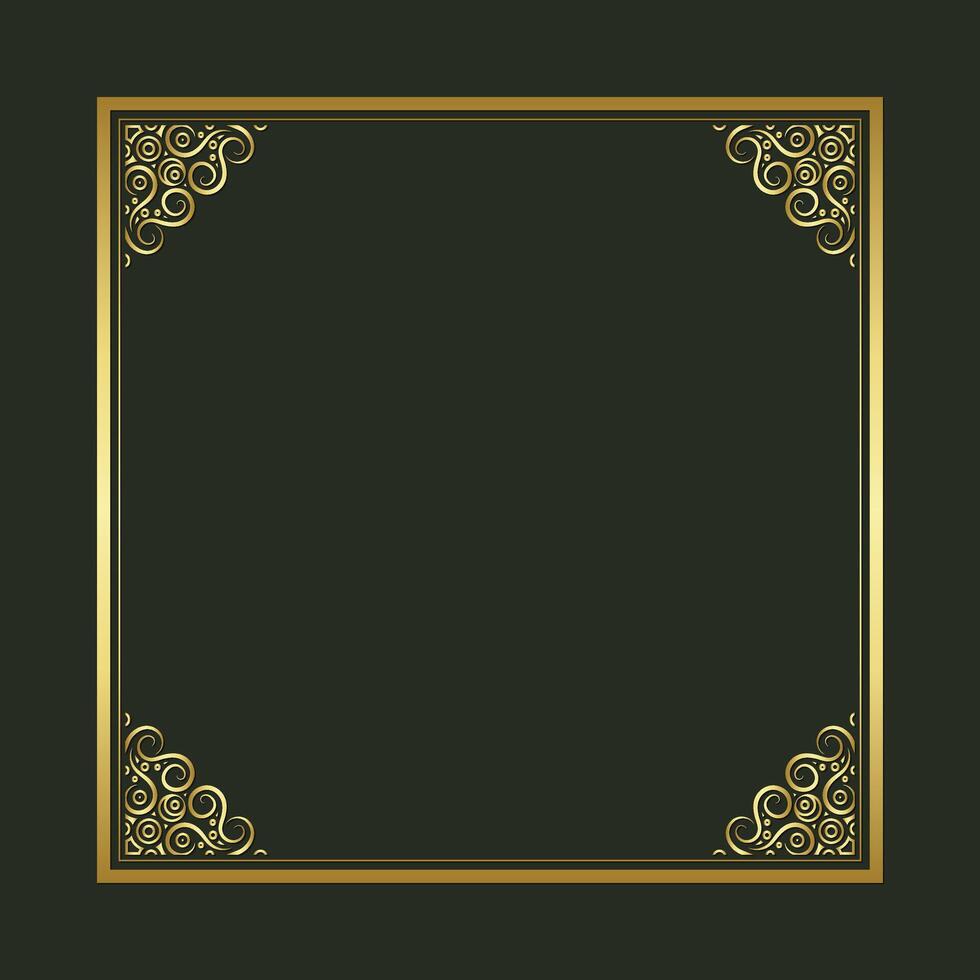 golden decorative frame design background vector