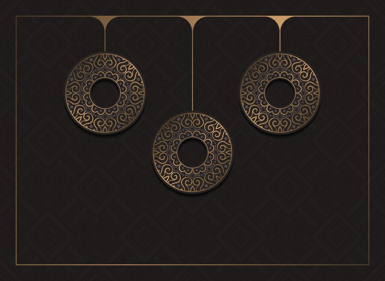 Luxury Dark circle geometric border pattern background vector