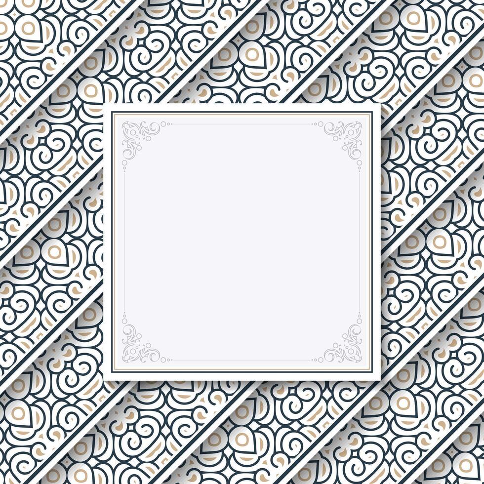 Calligraphic square ornament frame line vector
