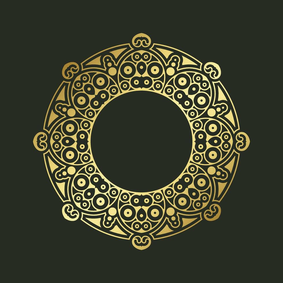 Luxury Gold round circle frame design vector