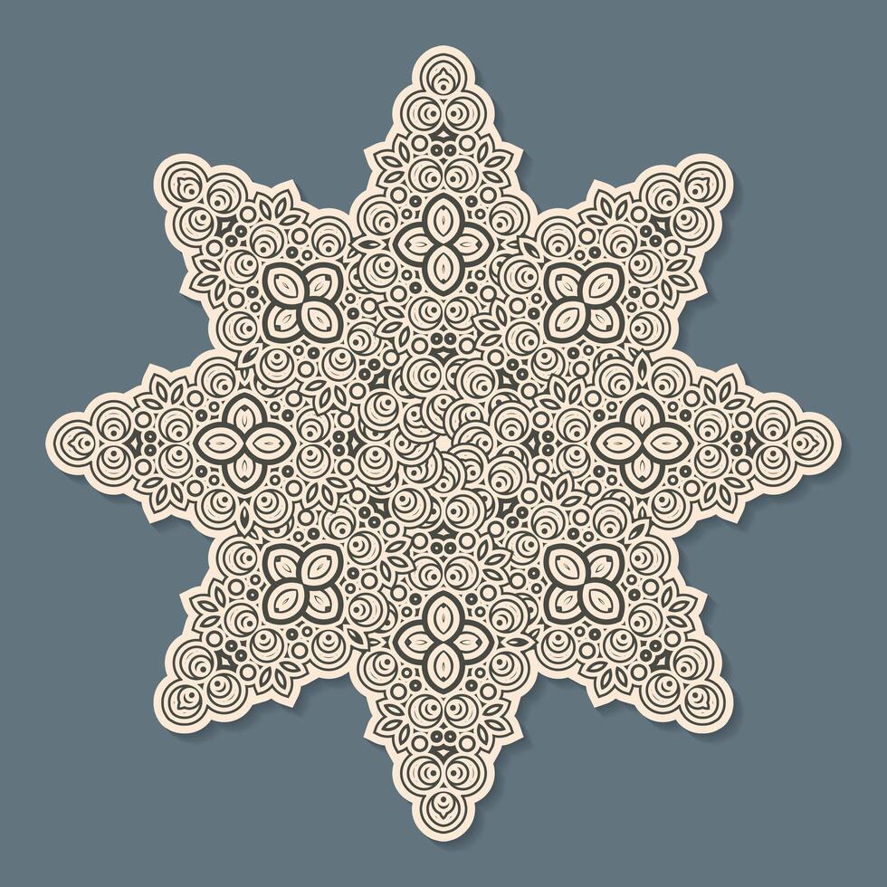 retro motif mandala background design vector