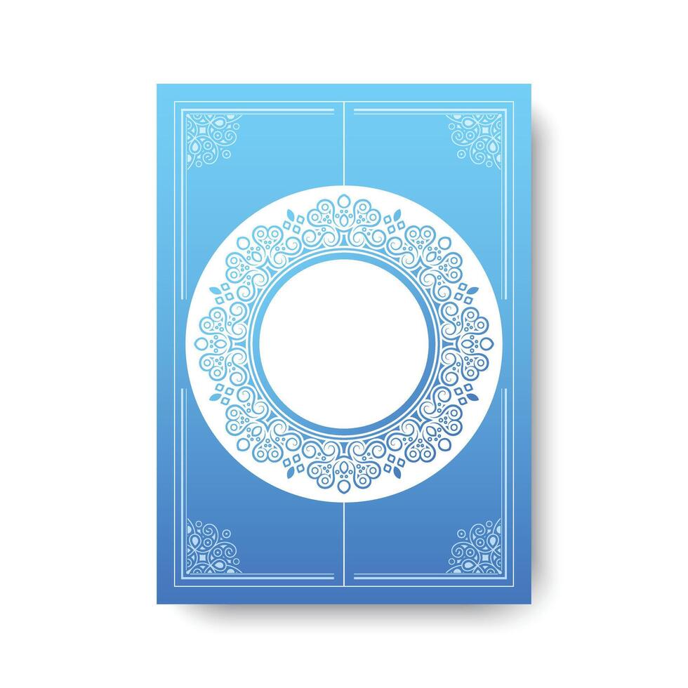 blue circle border pattern business cover. vector