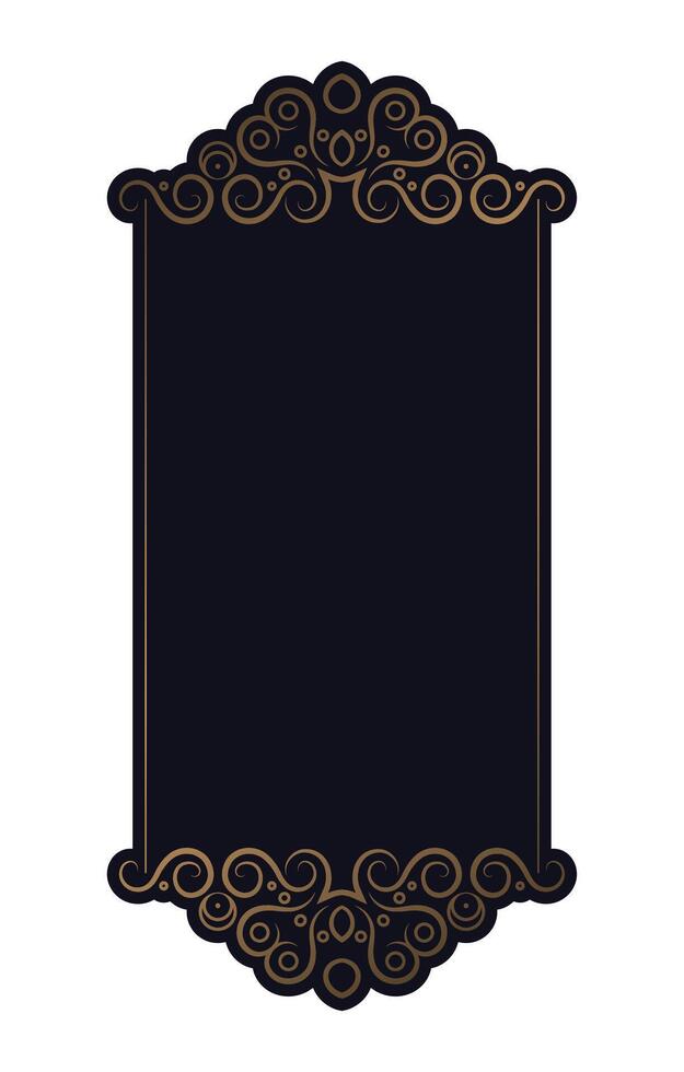 Luxury gold dark calligraphy ornament frame line vector