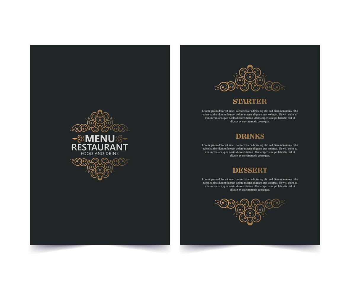 Luxury Menu restaurant with ornamental Element vector