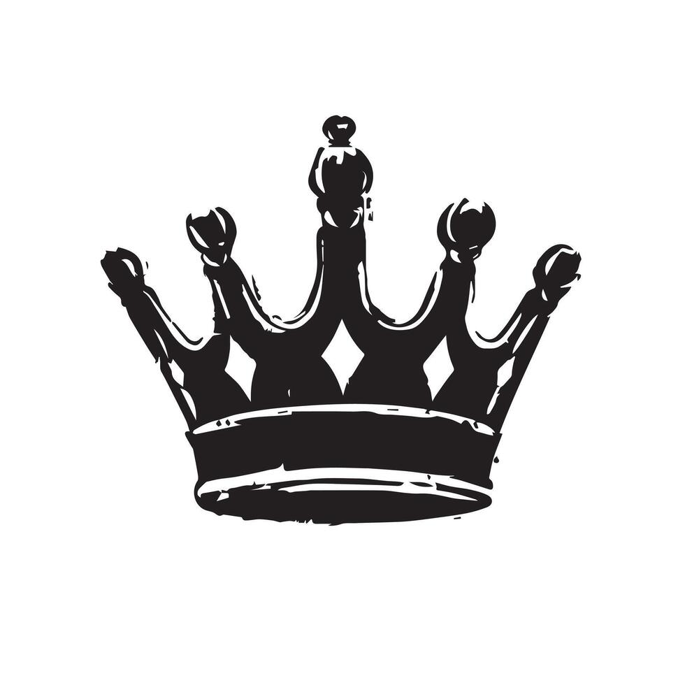 Black Inked Crown vector