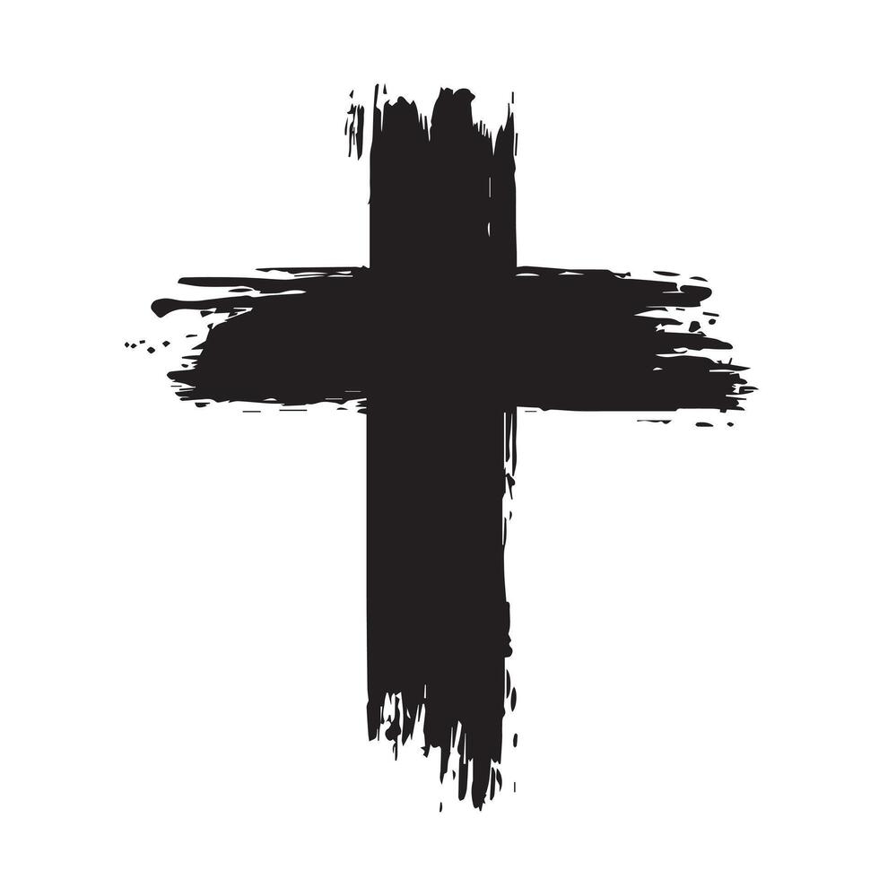 Holy Worn Blackened Cross Texture vector