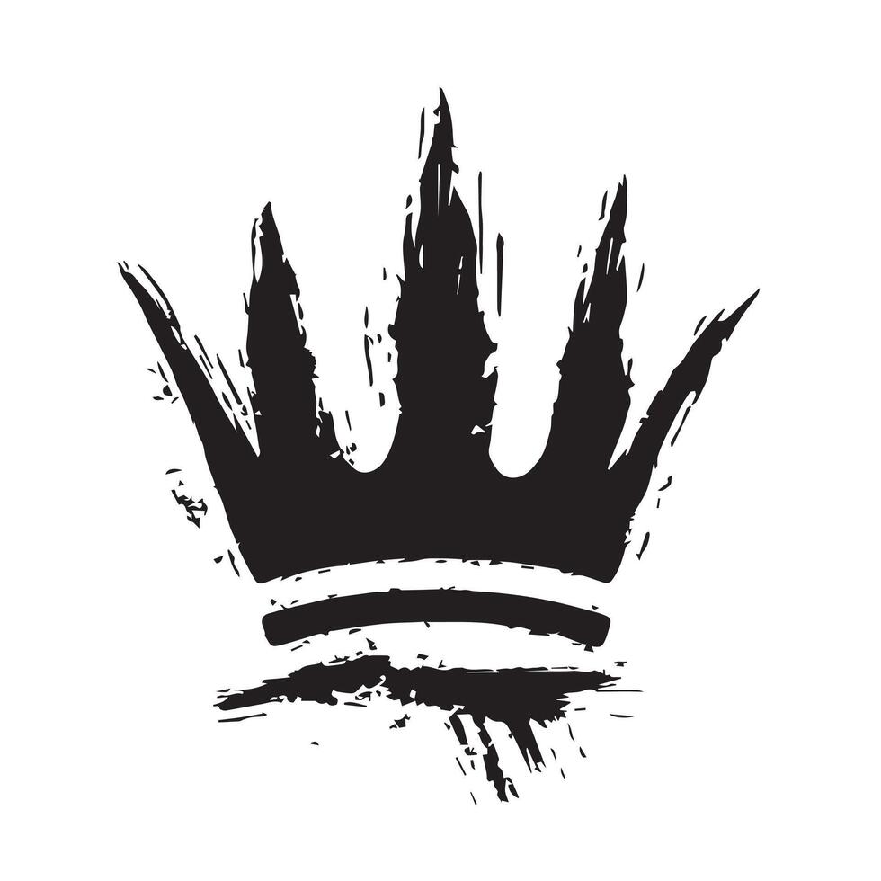 Shadowed Majesty Grunge Crown vector