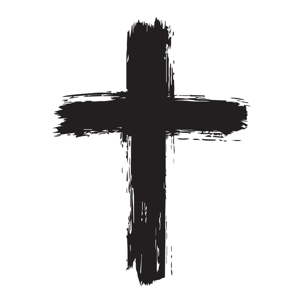 Worn Christian Cross Dark Texture vector