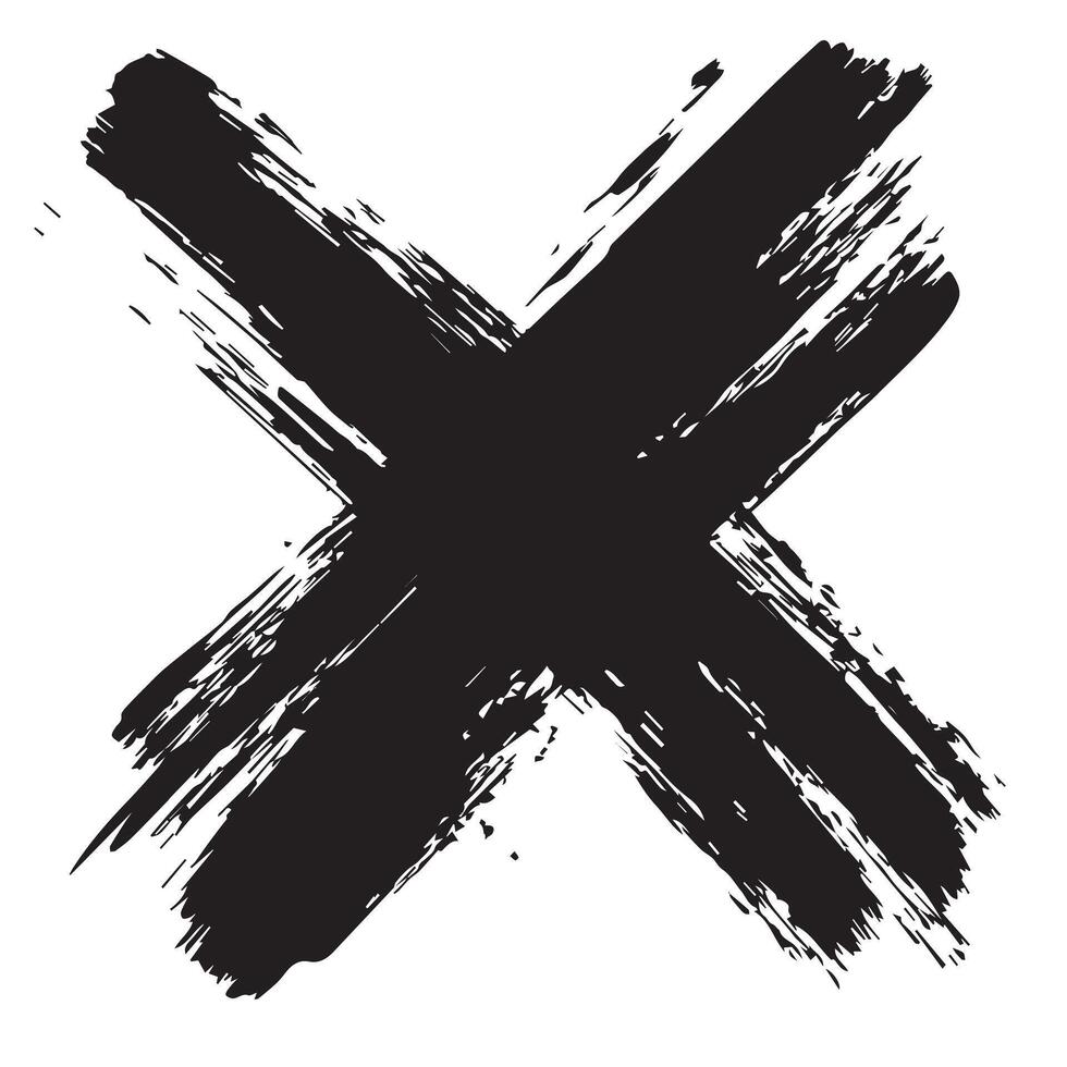Worn Edges Black Simple Cross vector