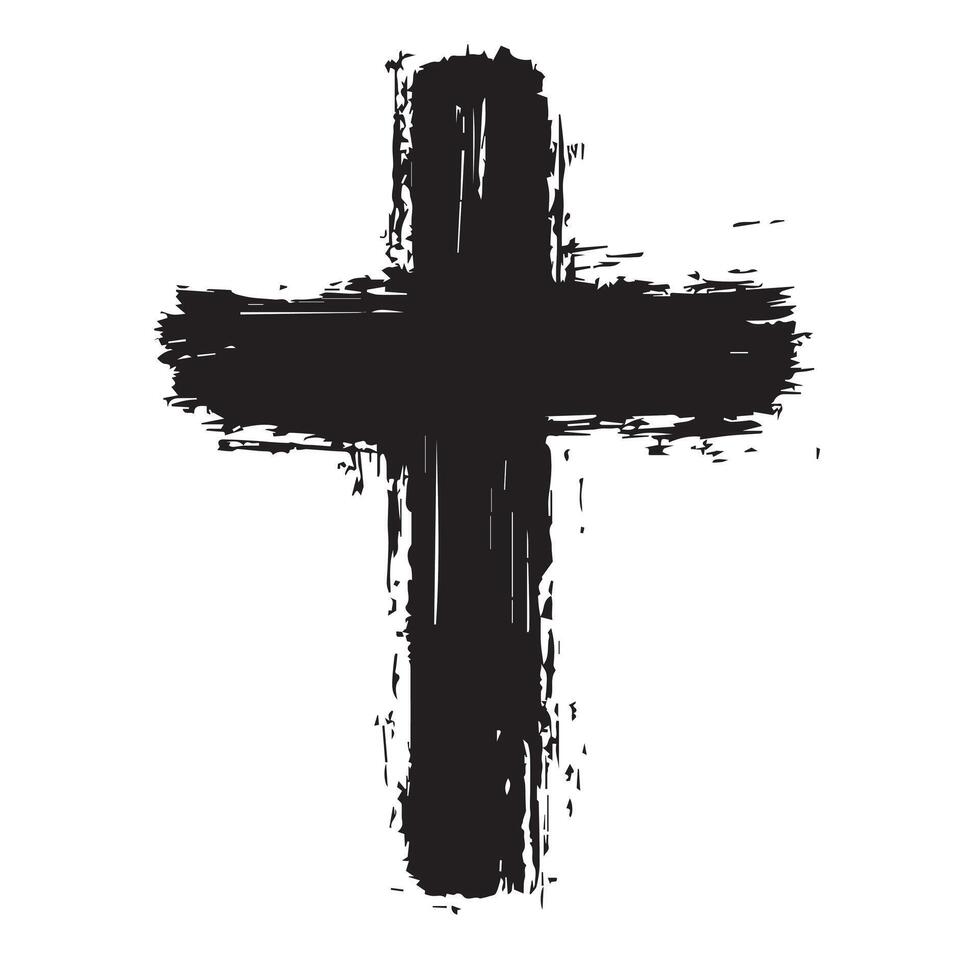 Deep Faith Black Simple Cross vector