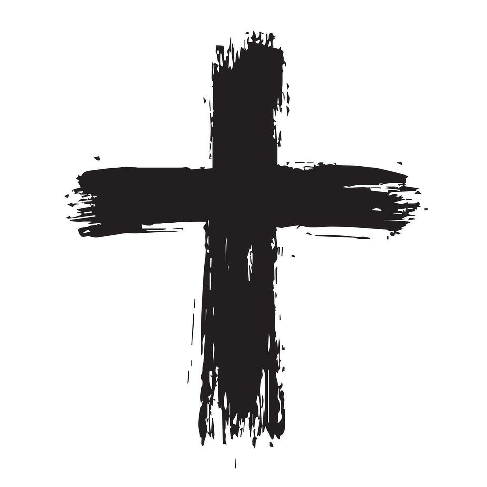 Abstract Worship Black Christian Cross vector