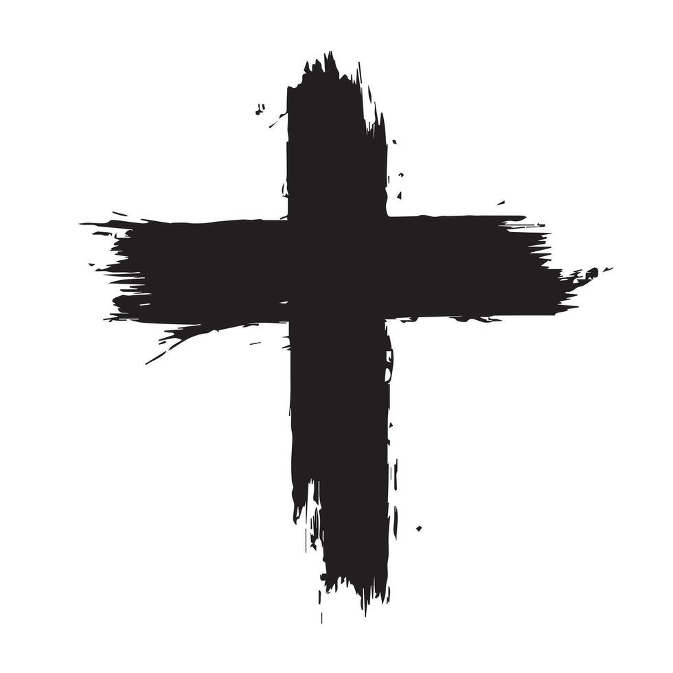 Broken Edges Simple Christian Cross vector