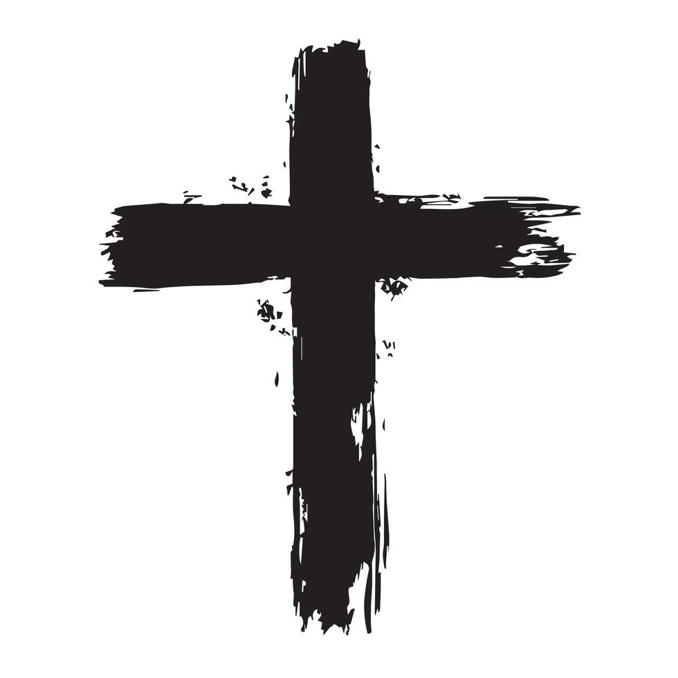 Abstract Christian Cross Grunge Effect vector