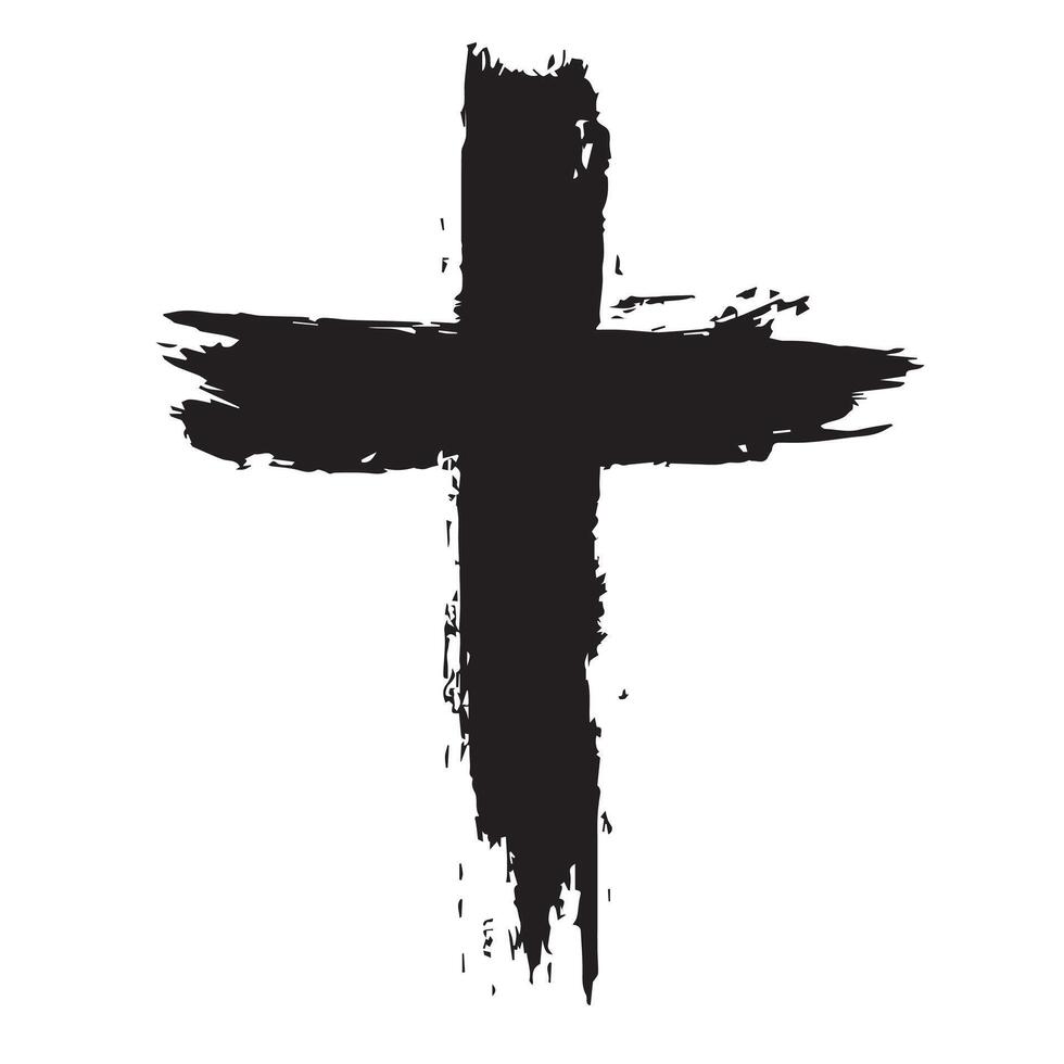 Sacred Cross Black Distressed Texture vector
