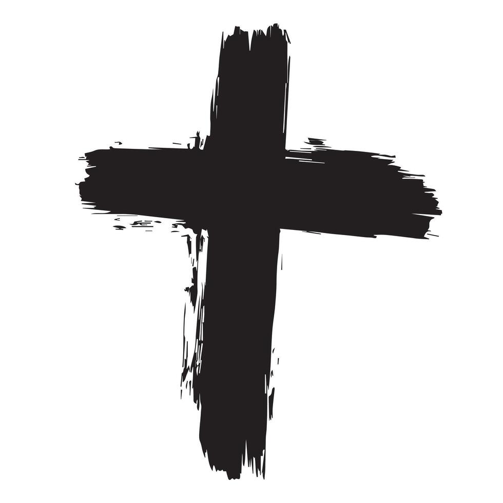 Time-Faded Worship Christian Cross vector