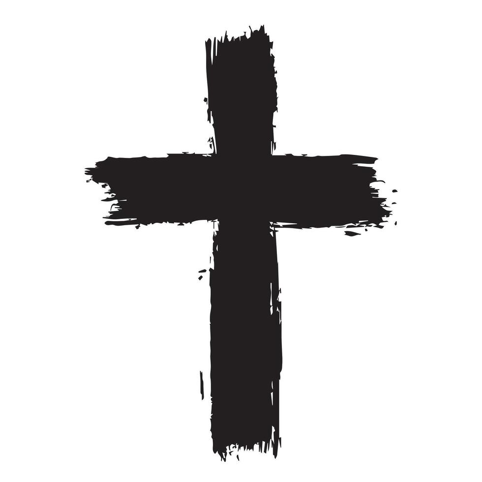 Holy Reverence Black Rustic Cross vector