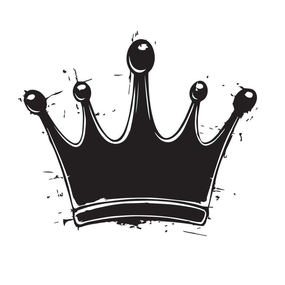 Inked Royalty Abstract Grunge Crown vector