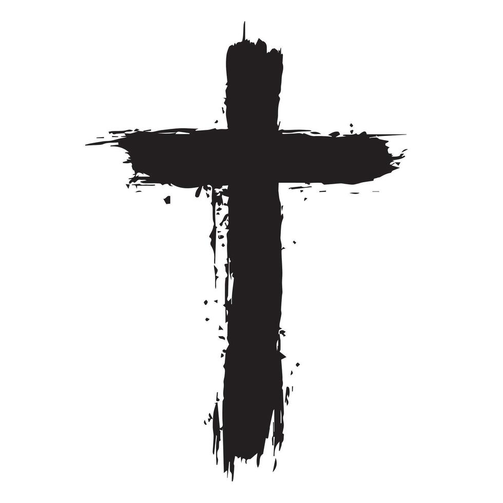 Midnight Faith Blackened Cross Texture vector