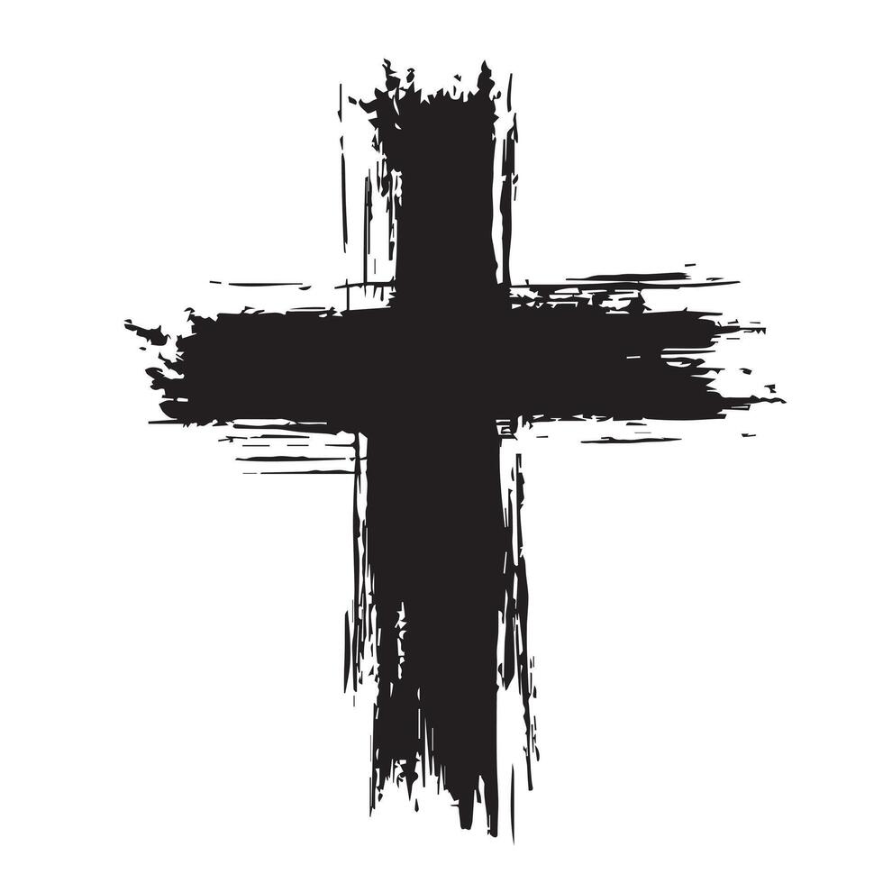 Gothic Texture Simple Christian Cross vector