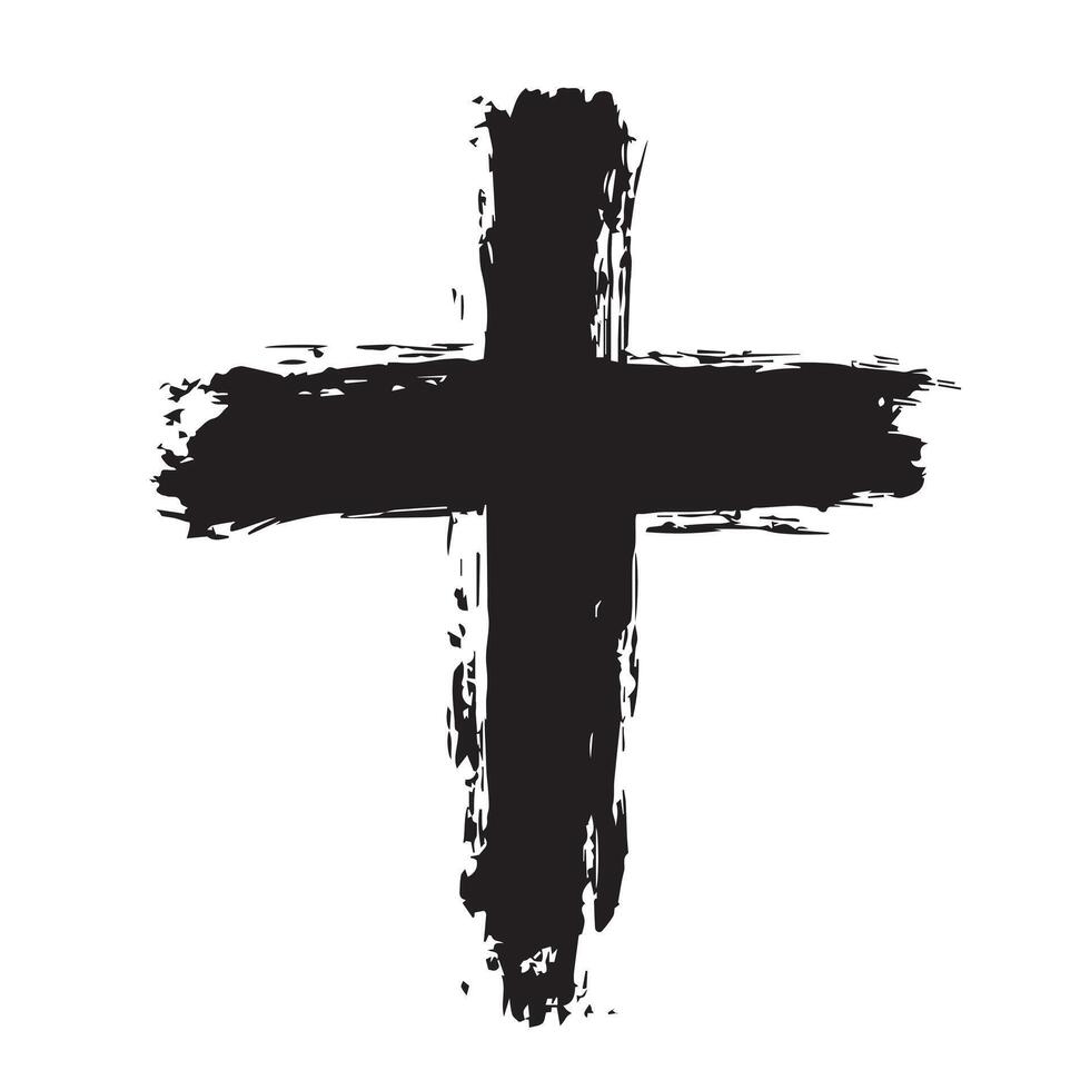 Blackened Faith Rustic Christian Symbol vector