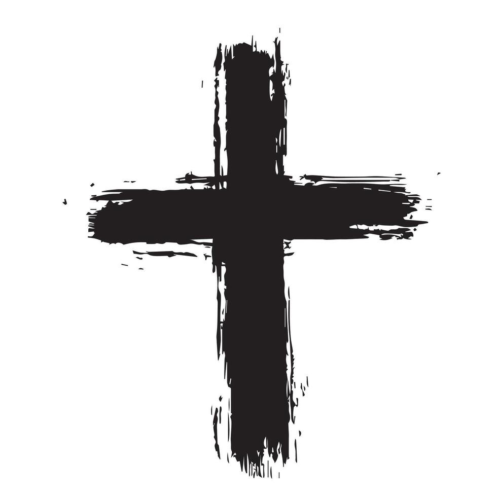 Bold Faith Simple Black Cross vector