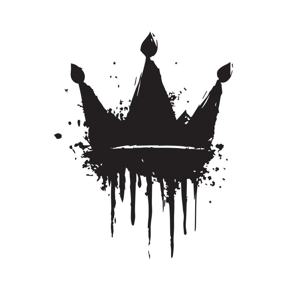 Rebel King Distressed Crown Art vector