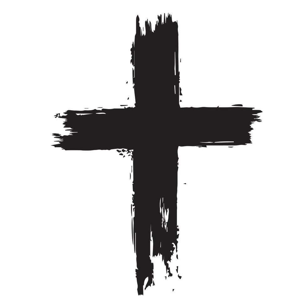 Timeworn Devotion Black Christian Symbol vector