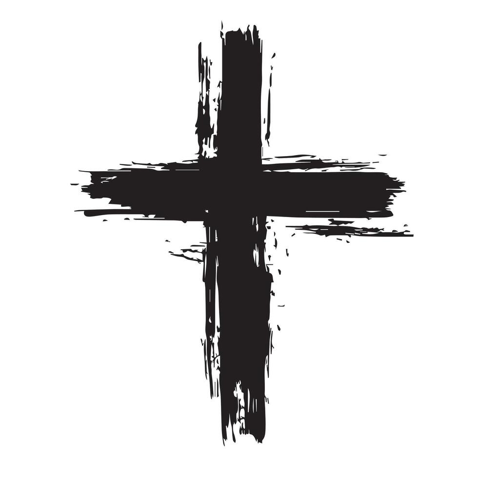 Holy Ruins Distressed Christian Symbol vector