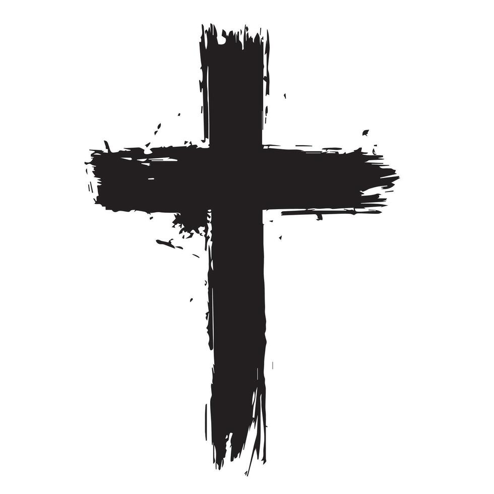 Textured Reverence Christian Cross Design vector