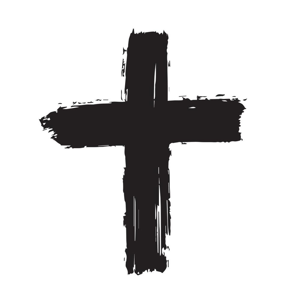 Time-Tested Faith Grunge Cross Texture vector