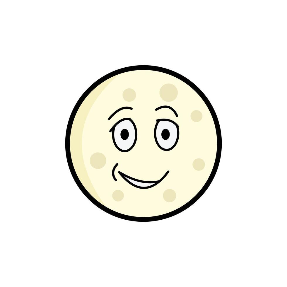 Moon Amusement Clipart, Cartoon Lunar Face, Expressive Moon Emoji, Kawaii Celestial Art vector
