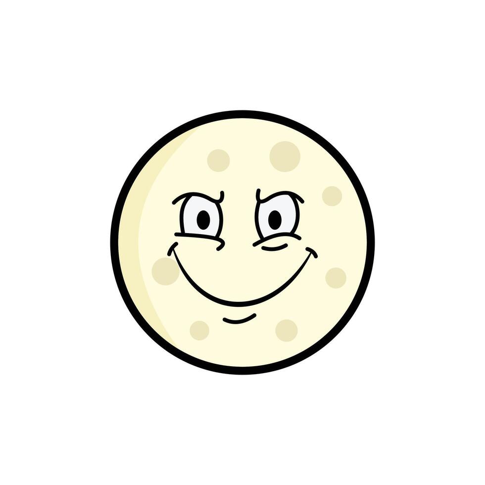Moon Vengeful Clipart, Cartoon Lunar Face, Expressive Moon Emoji, Kawaii Celestial Art vector