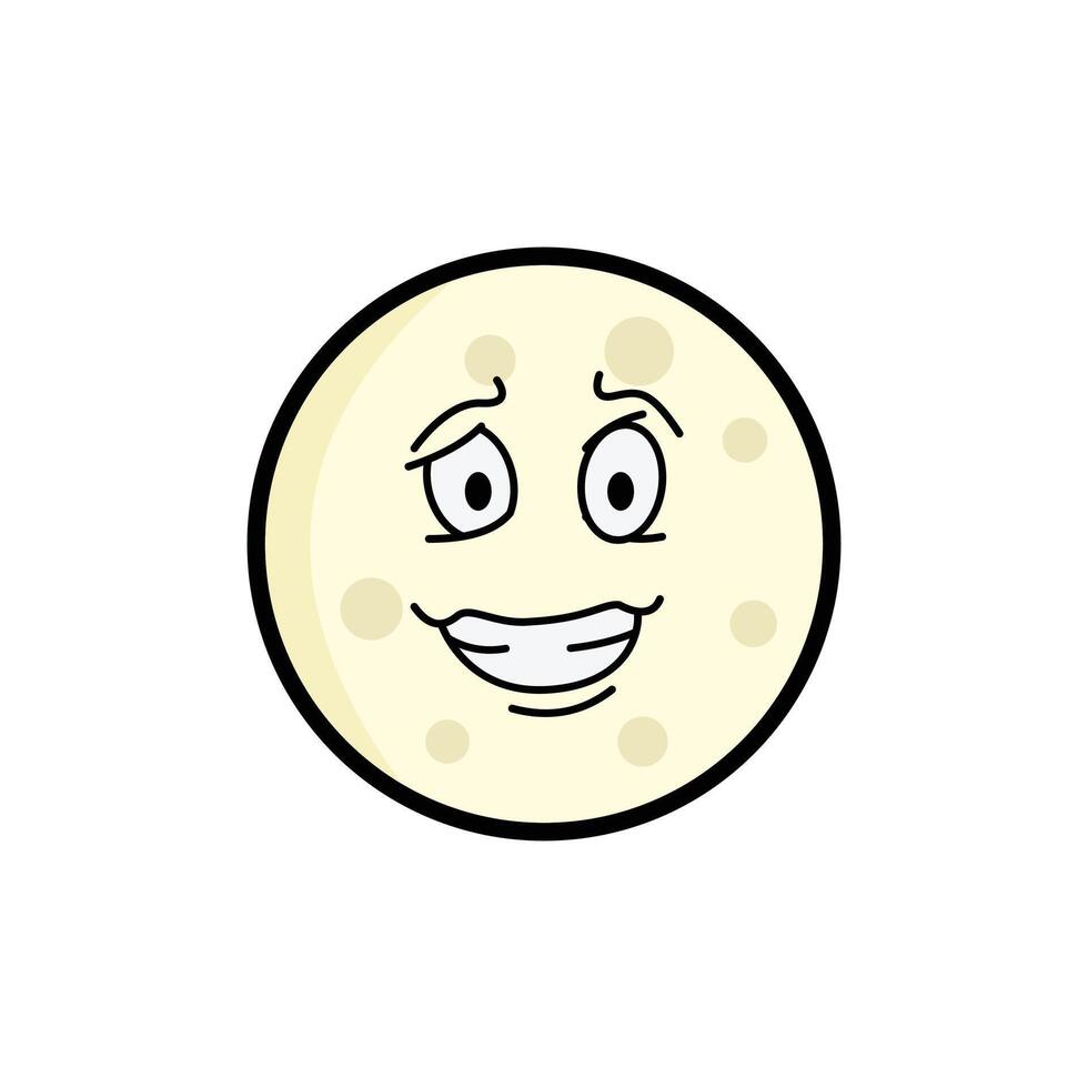 Moon Desperation Clipart, Cartoon Lunar Face, Expressive Moon Emoji, Kawaii Celestial Art vector