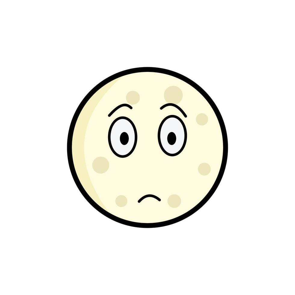 Moon Dumb Clipart, Cartoon Lunar Face, Expressive Moon Emoji, Kawaii Celestial Art vector