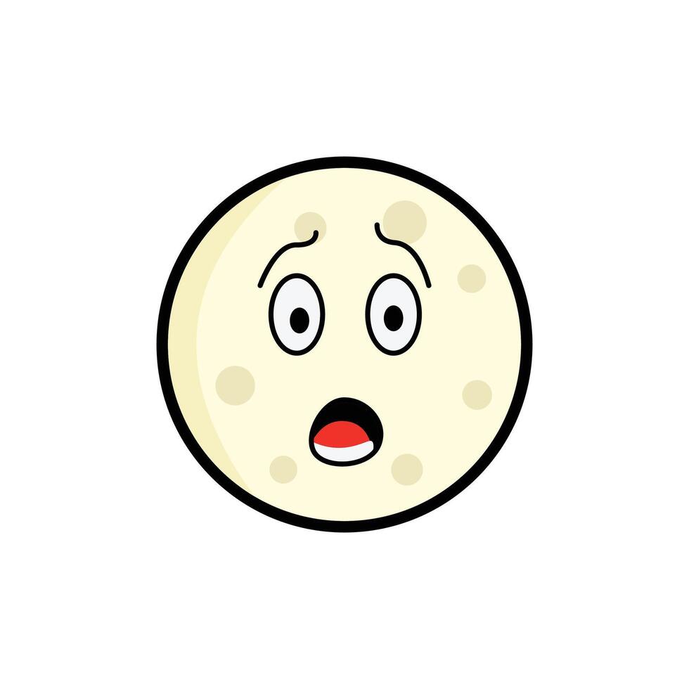 Moon Spoked Clipart, Cartoon Lunar Face, Expressive Moon Emoji, Kawaii Celestial Art vector