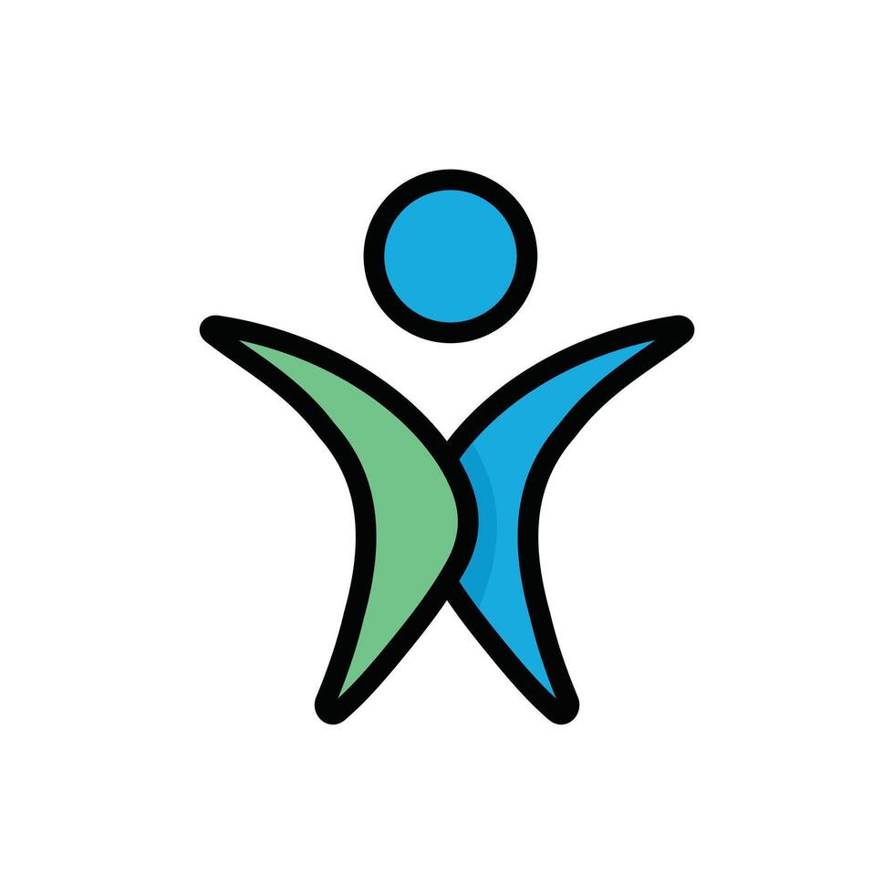 Abstract logo design for a business featuring a symbolic and modern illustration of people, teamwork, and a star-shaped concept vector