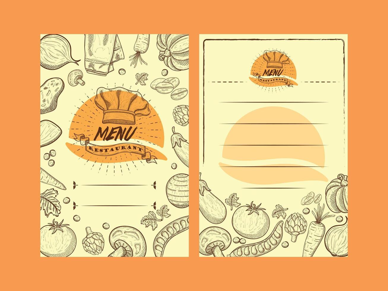 Menu template with sketch of food ingredients. suitable for restaurant and cafe menus vector