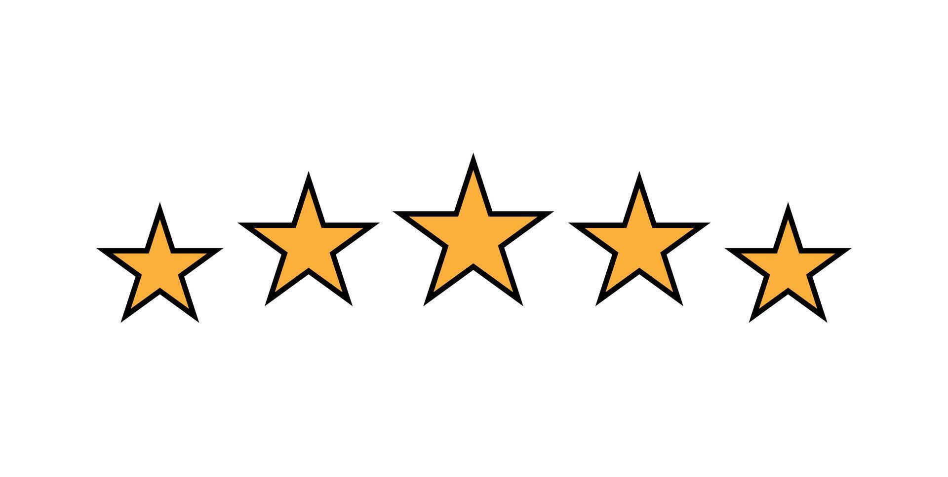 Five stars on a white background vector