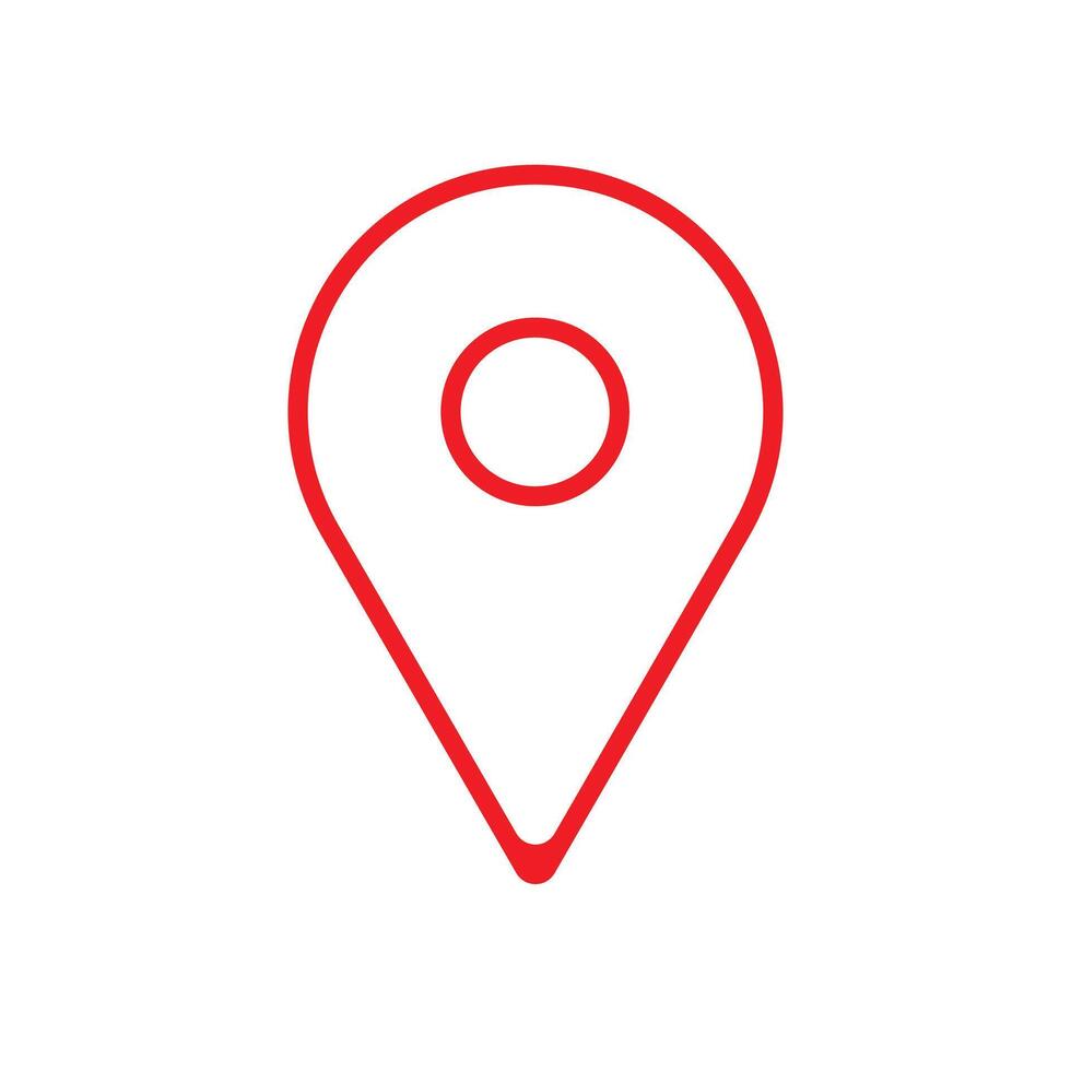 A red pin icon on a white background vector