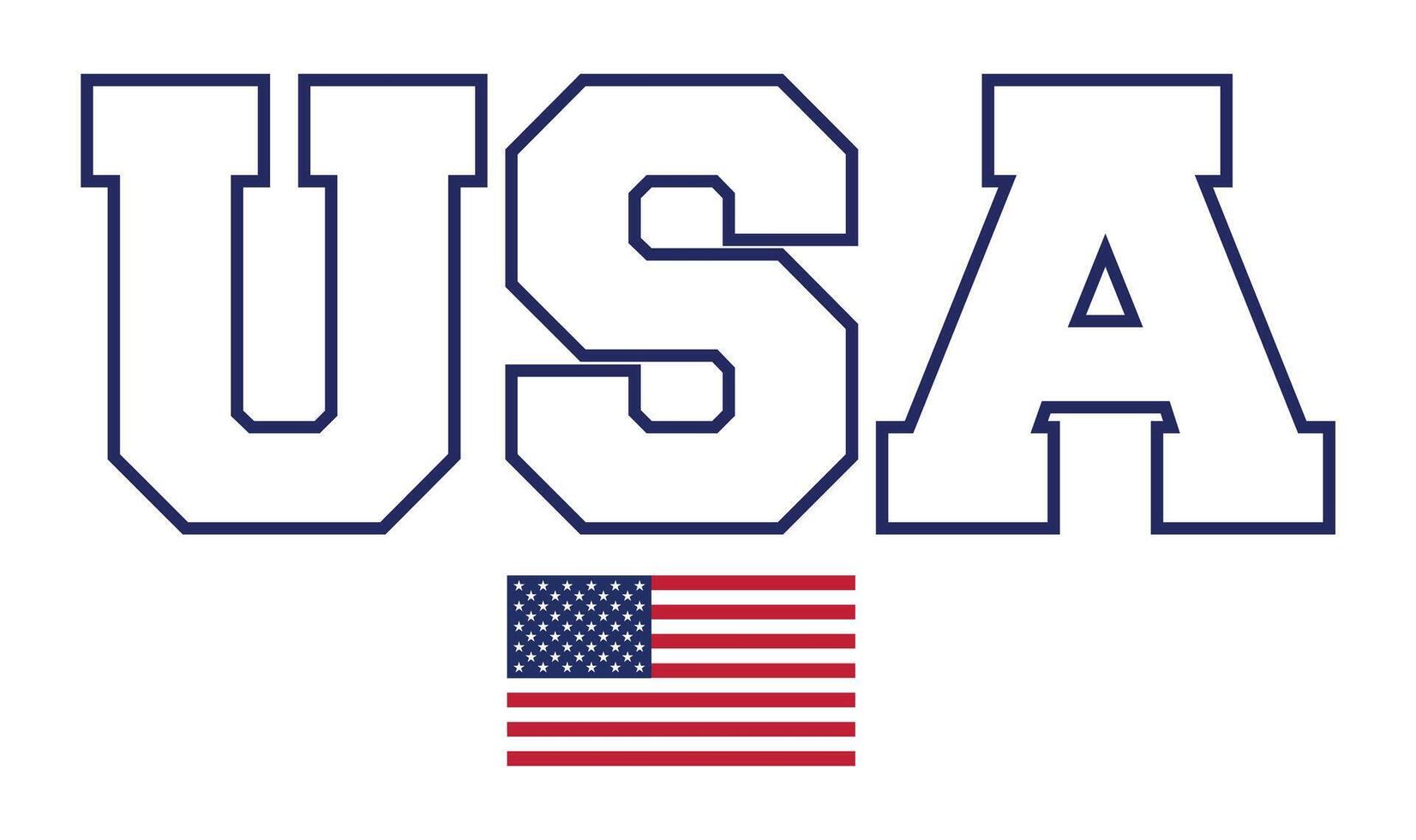 USA Varsity Outline. Classic Stars And Stripes Design vector