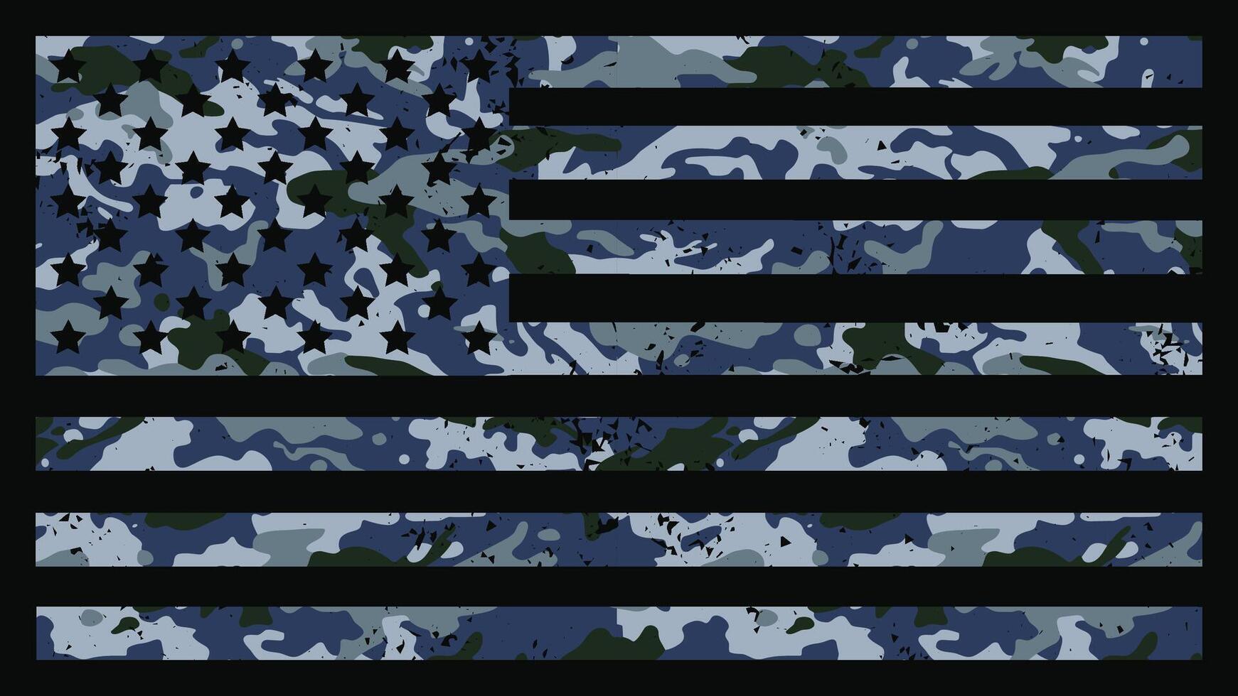 Navy Camouflage American Flag. Military-Inspired USA Design vector