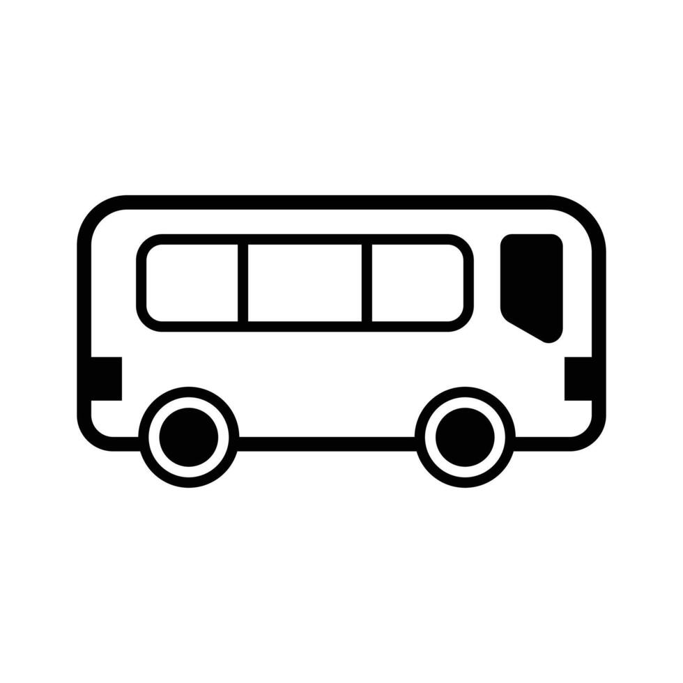 bus line art icon vector