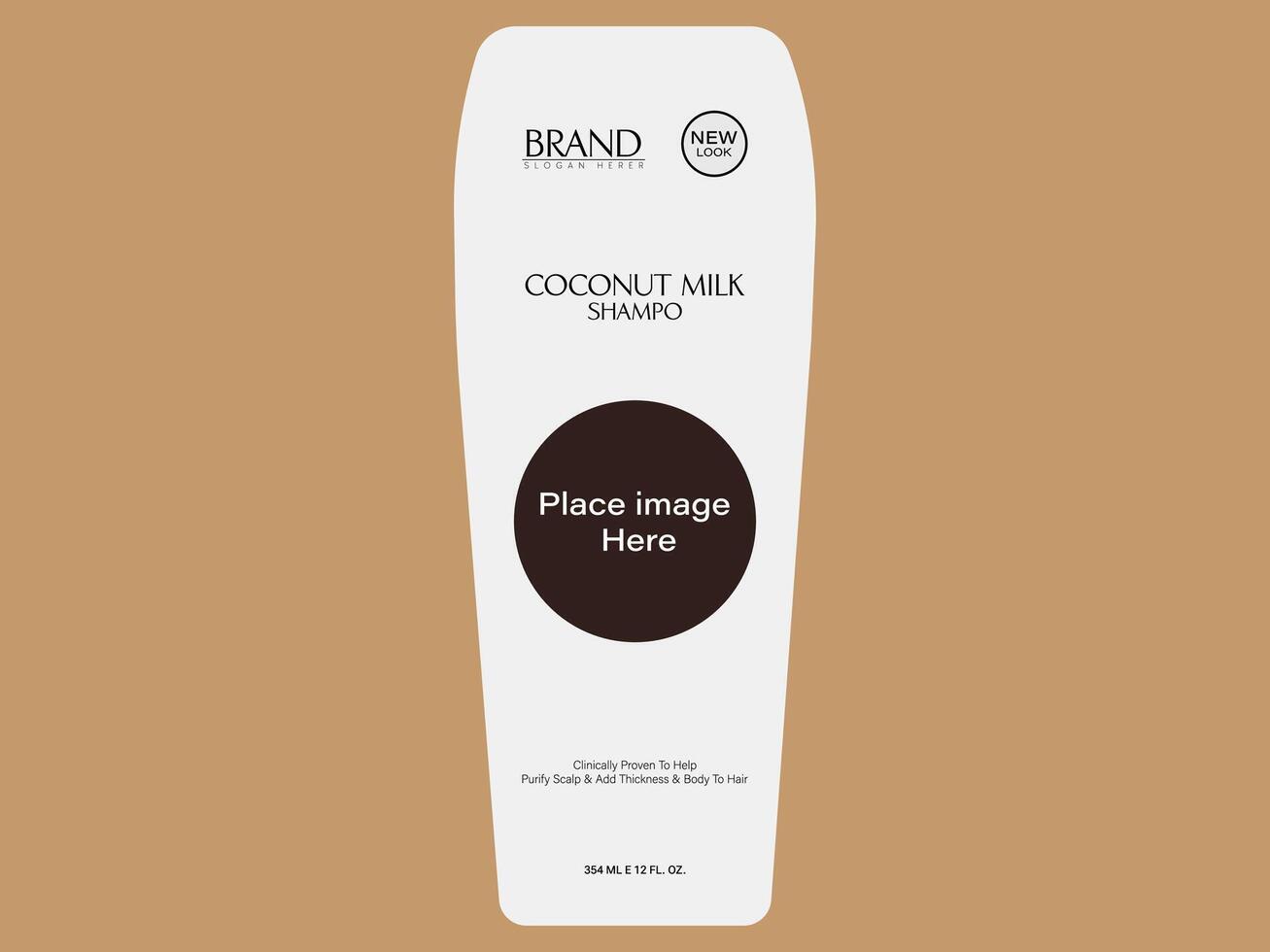 Coconut Milk Shampoo Label Design Template vector
