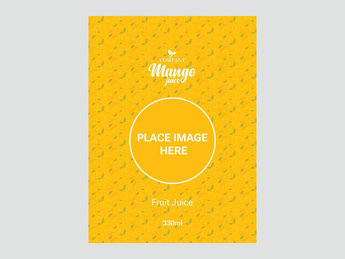 Mango Juice Can Label Design Template vector
