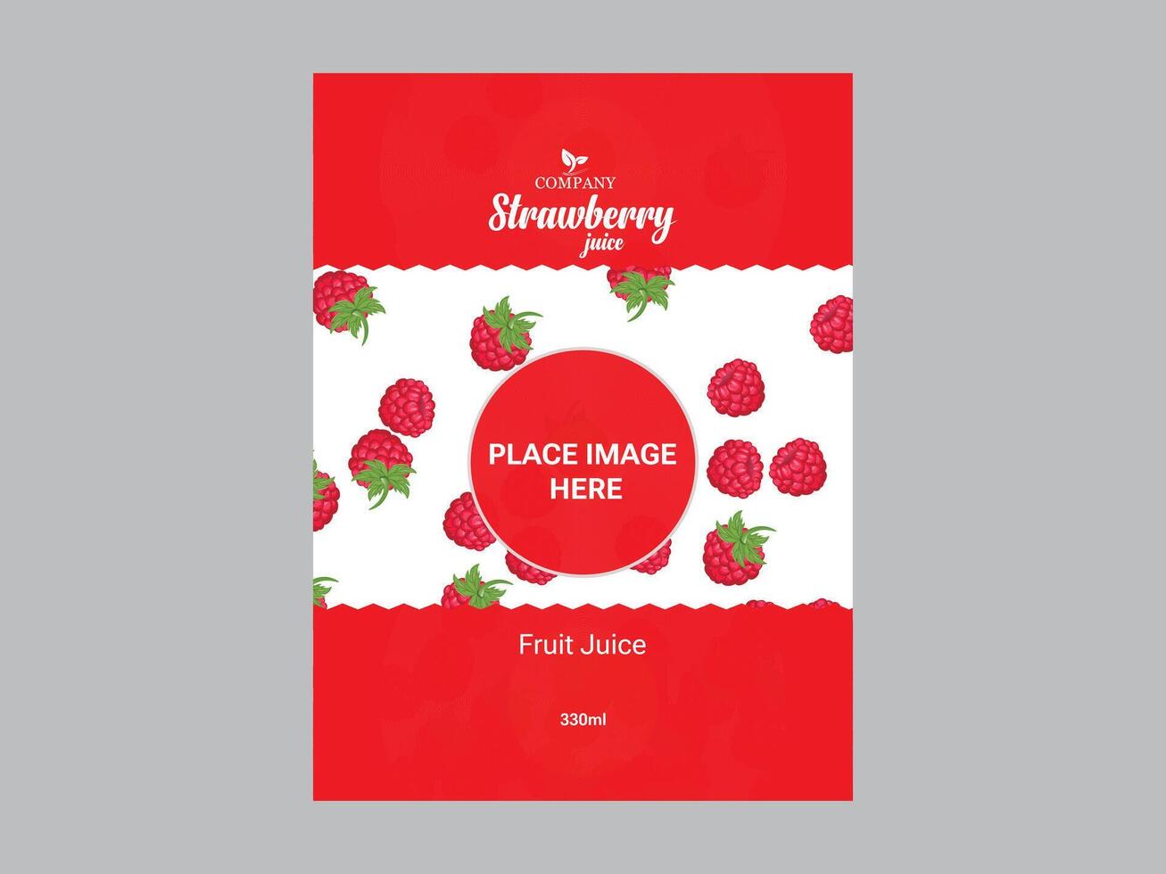 Stylish Strawberry Juice Can Label Design Template vector