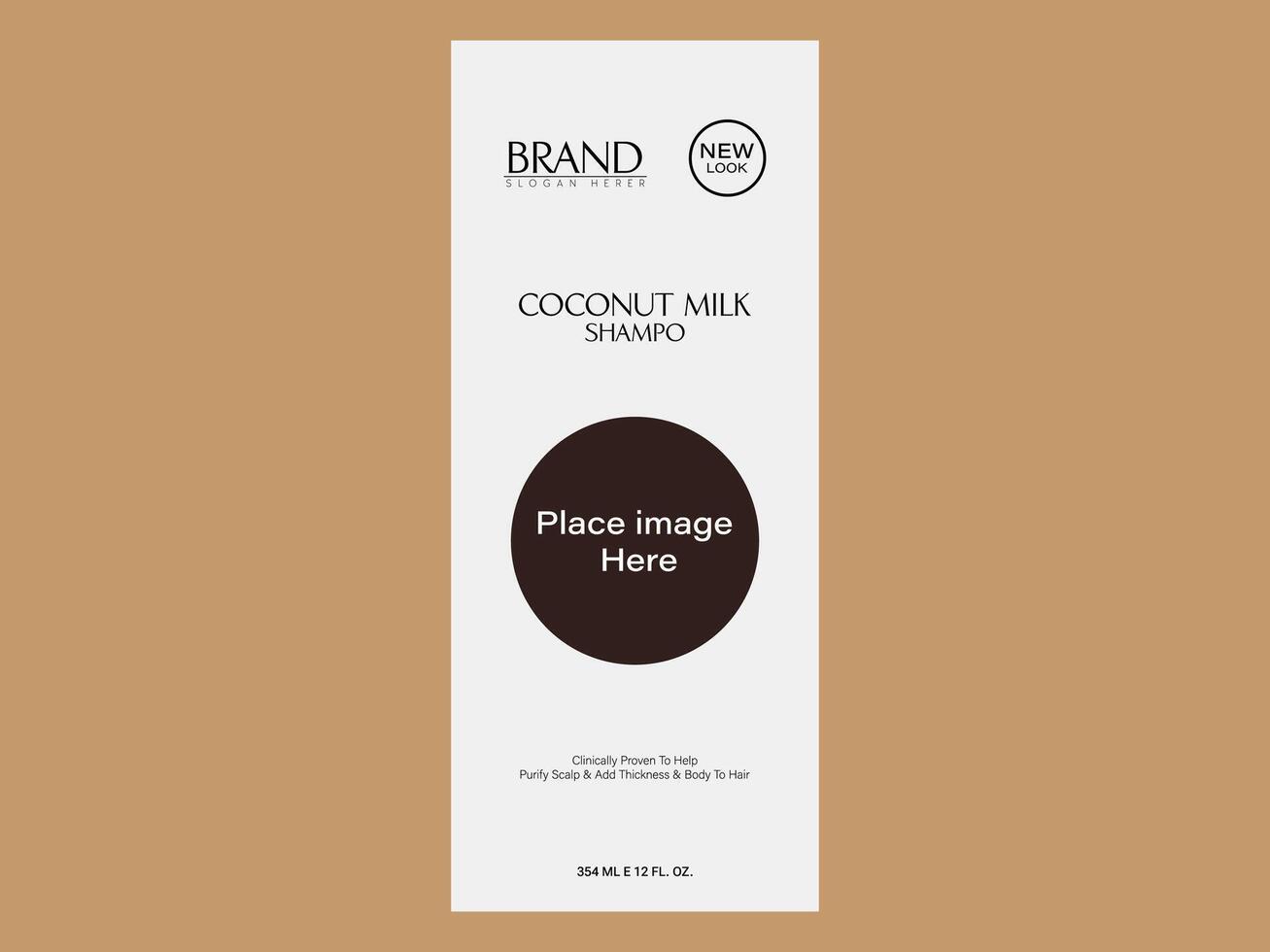Simple yet elegant label design template for Coconut Milk Shampoo vector