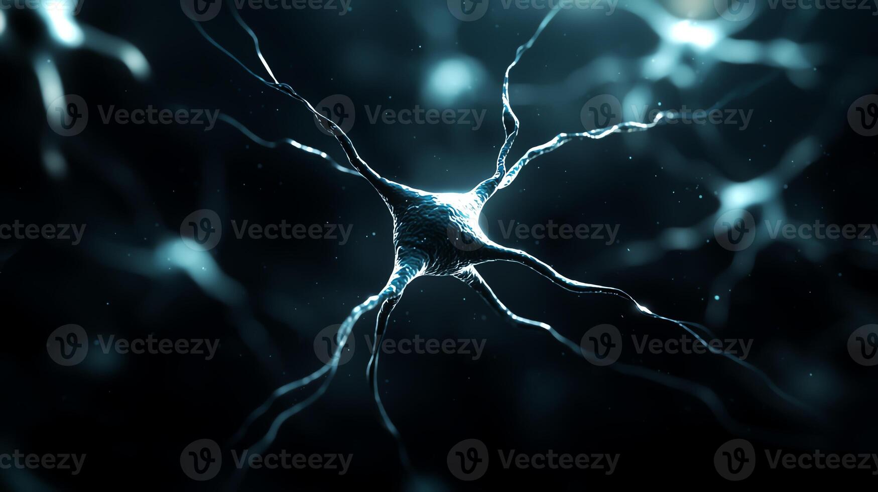 A close-up view of neurons showcasing intricate details of their structure photo