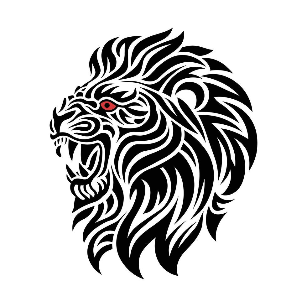 Majestic Lion Head Black and White vector